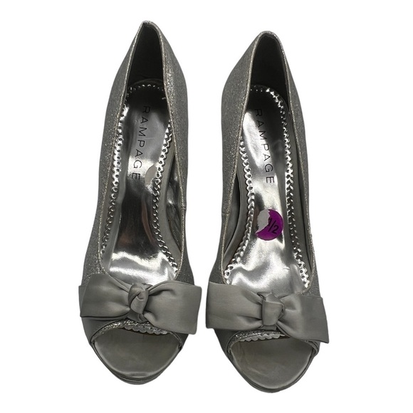 Rampage Silver Sparkle Griselda Platform Stiletto Heels Size 8 1/2 Women’s - Picture 3 of 9